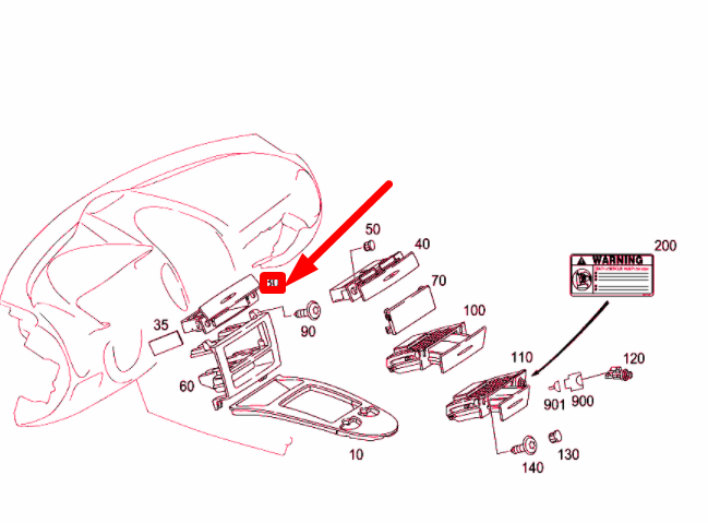 NEW MERCEDES-BENZ SLK R171 DASHBOARD PIGEONHOLE BRACKET A17168010529116 ORIGINAL