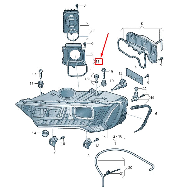 NEW AUDI Q7 4M FRONT RIGHT HEADLIGHT CONTROL UNIT BRACKET 4M0941614C