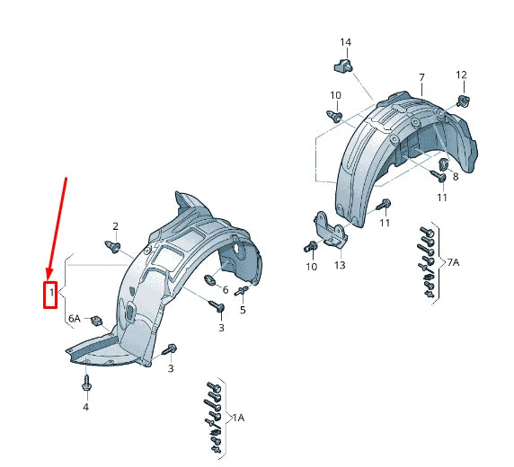 NEW AUDI A3 SPORTBACK 8V FRONT LEFT INNER WHEEL HOUSING LINER 8V0821171L