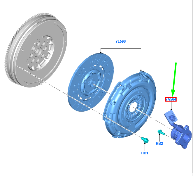 new ford mondeo mk5 clutch slave cylinder assy 2191103 jn11-7a564-aa original