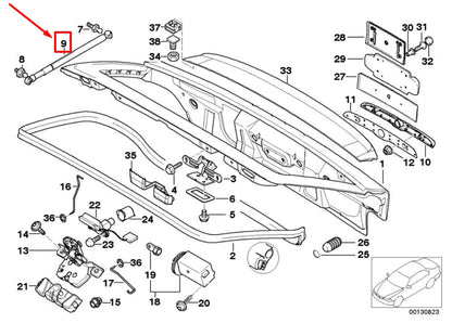 NEW BMW Z3 COUPE E36 TAILGATE GAS STRUT 51248399296 8399296 ORIGINAL
