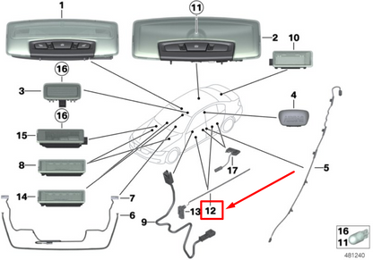 new bmw 4 f36 rear right door top optical conductor 9273646 63319273646 original
