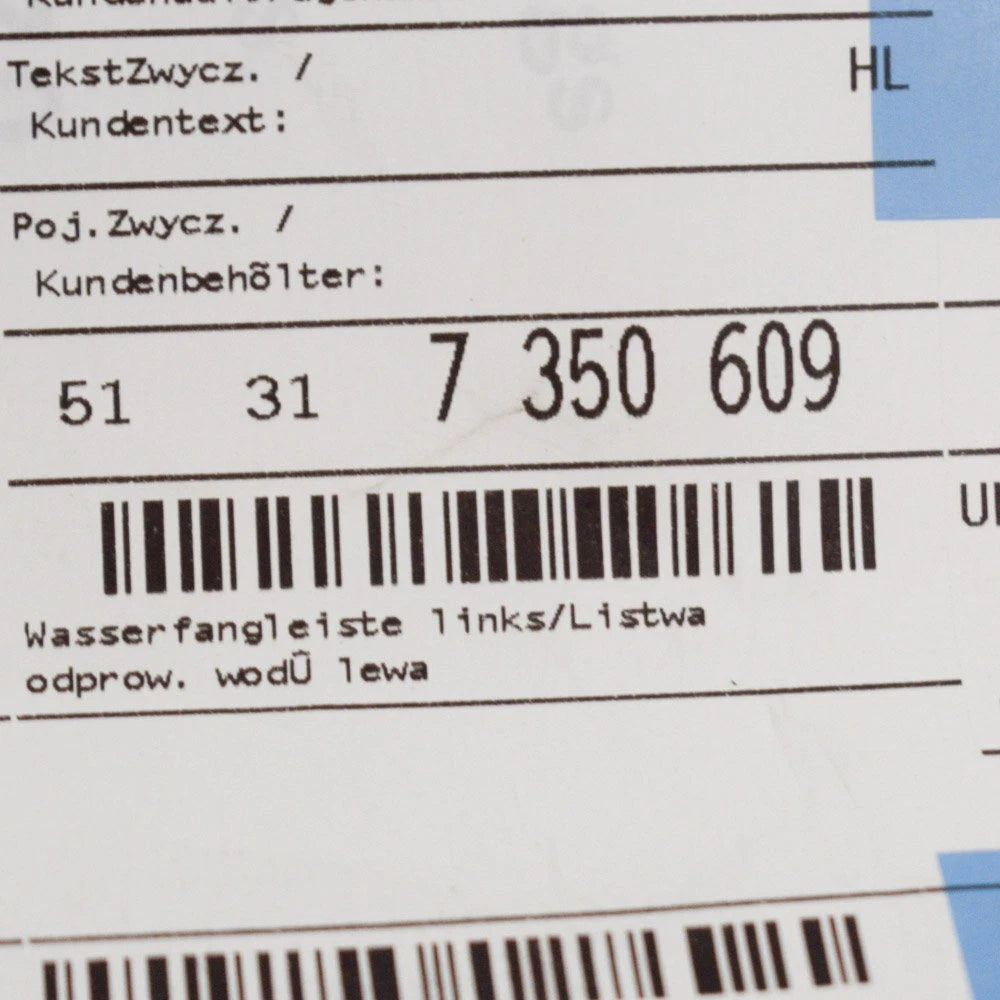 NEW BMW X1 F48 FRONT WINDOW LEFT DRIP MOULDING STRIP 51317350609 7350609