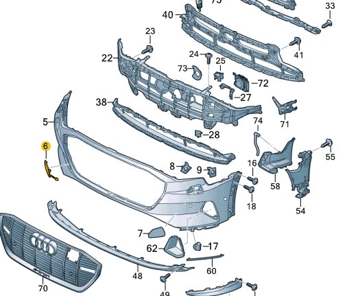NEW AUDI E-TRON SPORTBACK GEA FRONT BUMPER TOW HOOK EYE CAP 4KE807241GRU
