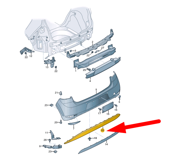 new volkswagen golf mk7 rear bumper diffuser 5g6807568af041 original