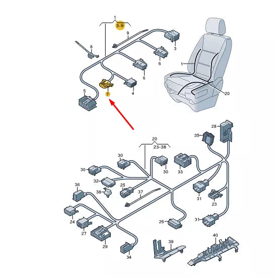 NEW VW TRANSPORTER VI T6 FLAT CONTACT HOUSING 6 PIN 1J0972723 ORIGINAL