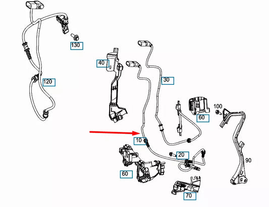 NEW MERCEDES-BENZ C-CLASS W205 FRONT RIGHT ABS SENSOR A2059058003 ORIGINAL