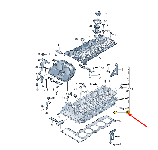 new cupra formentor cylinder head partition 06l103411c original
