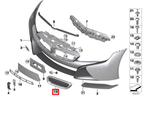 NEW BMW I8 I12 FRONT BUMPER LEFT SIDE GRILLE 51137370635 ORIGINAL