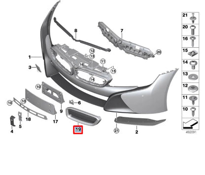 NEW BMW I8 I12 FRONT BUMPER LEFT SIDE GRILLE 51137370635 ORIGINAL