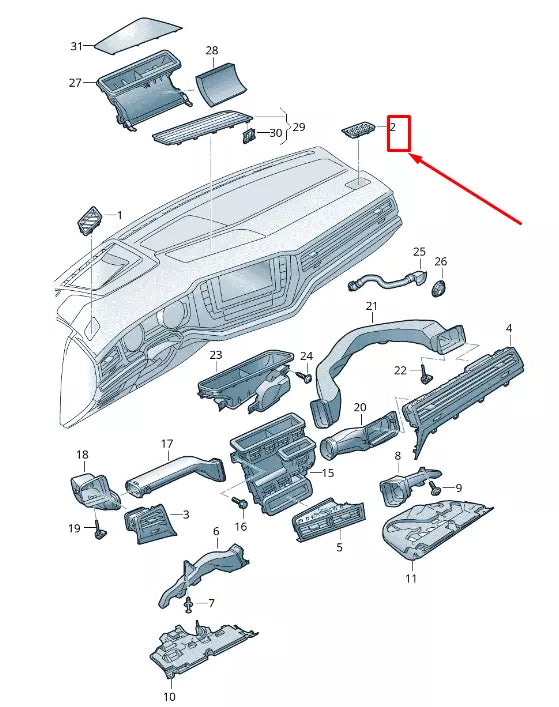 NEW VW TOUAREG CR RIGHT DOOR WINDOW AIR VENT RHD 7628197026PS