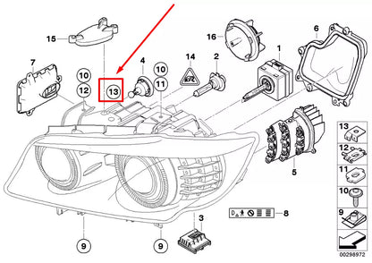 NEW BMW 3 E90 LEFT EXTERIOR ZKW REPAIR CLIP 63117175207 7175207 ORIGINAL