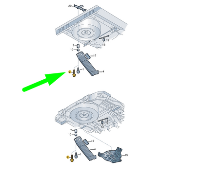 NEW VW TRANSPORTER T5 SPARE WHEEL MOUNTING HEXAGON BOLT 58MM 701801651B ORIGINAL
