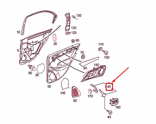 NEW MERCEDES-BENZ C W203 REAR LEFT DOOR GRAB HANDLE A20381017519116 ORIGINAL