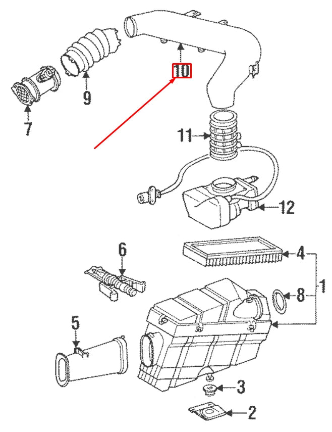 NEW MERCEDES-BENZ S W140 INTAKE PIPE LINE A1041403812 ORIGINAL