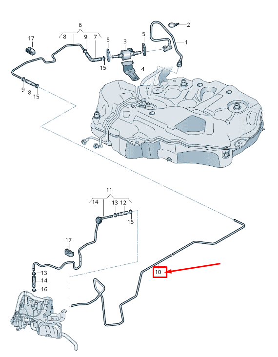 new audi a4 avant b9 fuel line 8w0261529g original