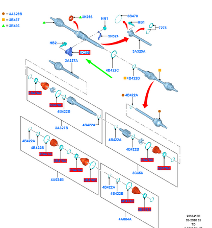 new ford kuga mk3 front drive shaft bracket 2375970 lx67-3k305-fa original