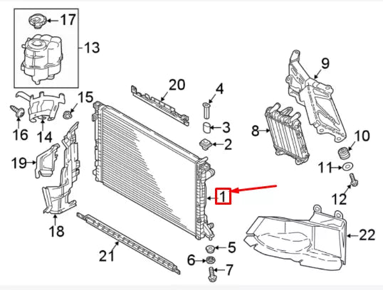 NEW AUDI S4 B9 COOLING RADIATOR 8W0121251H ORIGINAL