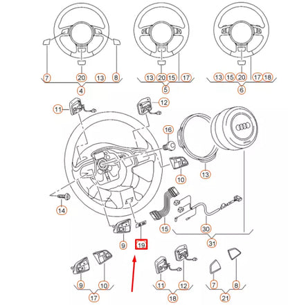 NEW AUDI Q5 SQ5 8R STEERING WHEEL 'SQ5' BADGE 8R0419685A