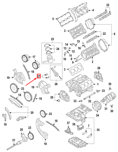 new audi a4 avant b7 engine connecting rod bearing 06e105701qglb original