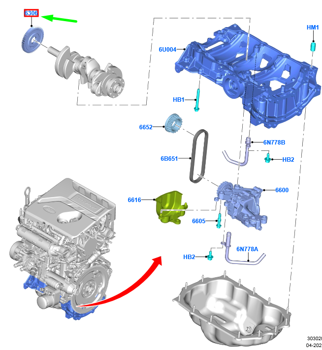 new ford kuga mk3 crankshaft gear 2339268 jx6g-6a362-ca original