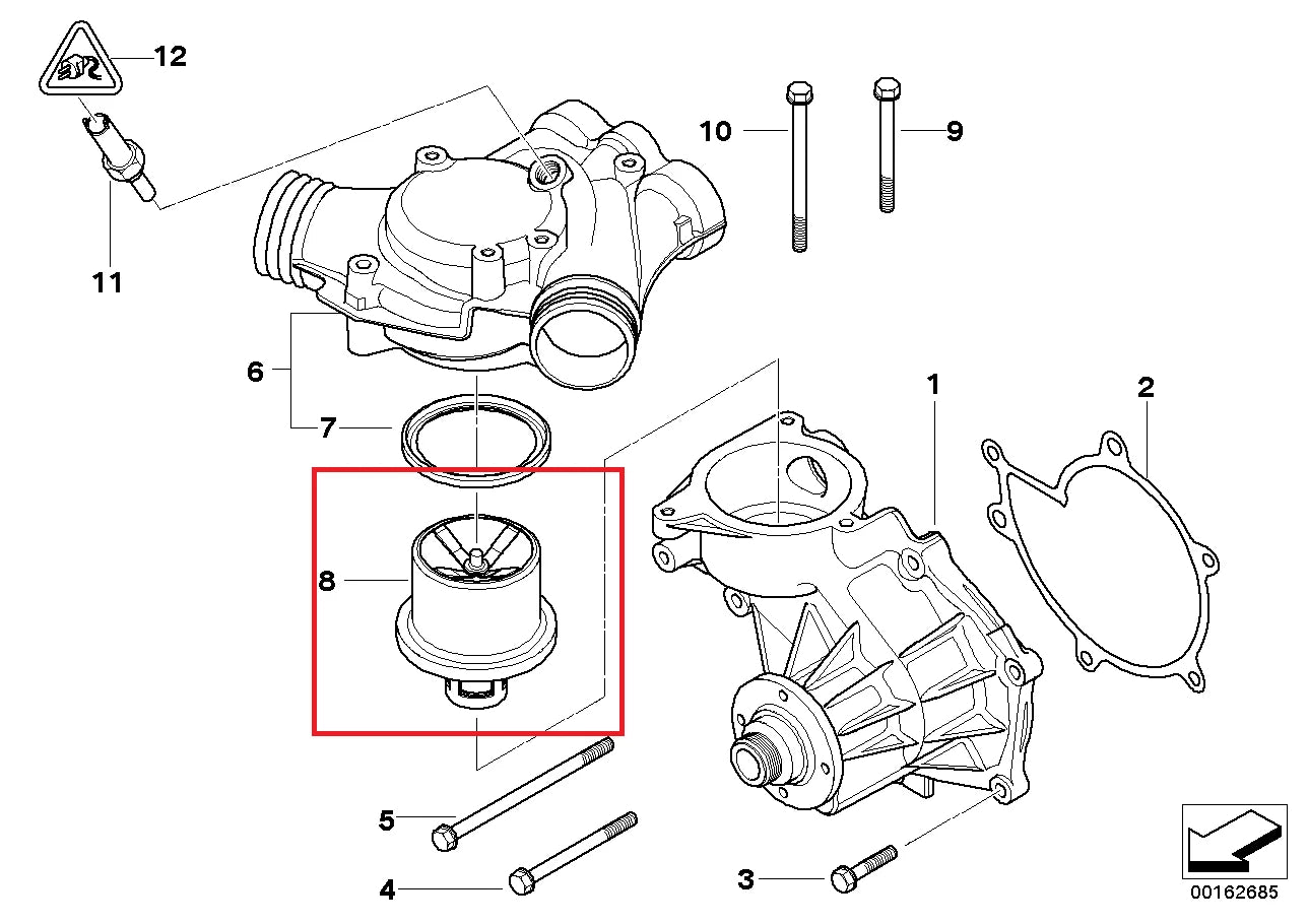 NEW BMW 5 E39 M5 5.0I 230KW THERMOSTAT 11537835558 2002 ORIGINAL