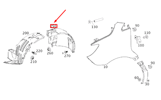 new mb sprinter 907 front left wheel house liner rear part a9076845505 original