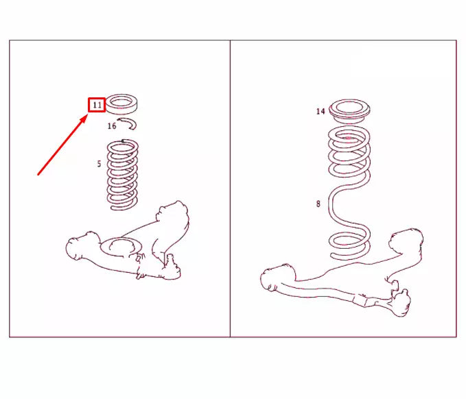 NEW MERCEDES-BENZ E W124 FRONT SPRING UPPER RUBBER MOUNTING A2013210984 ORIGINAL