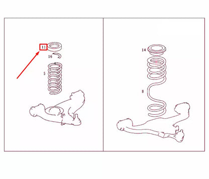 NEW MERCEDES-BENZ E W124 FRONT SPRING UPPER RUBBER MOUNTING A2013210984 ORIGINAL