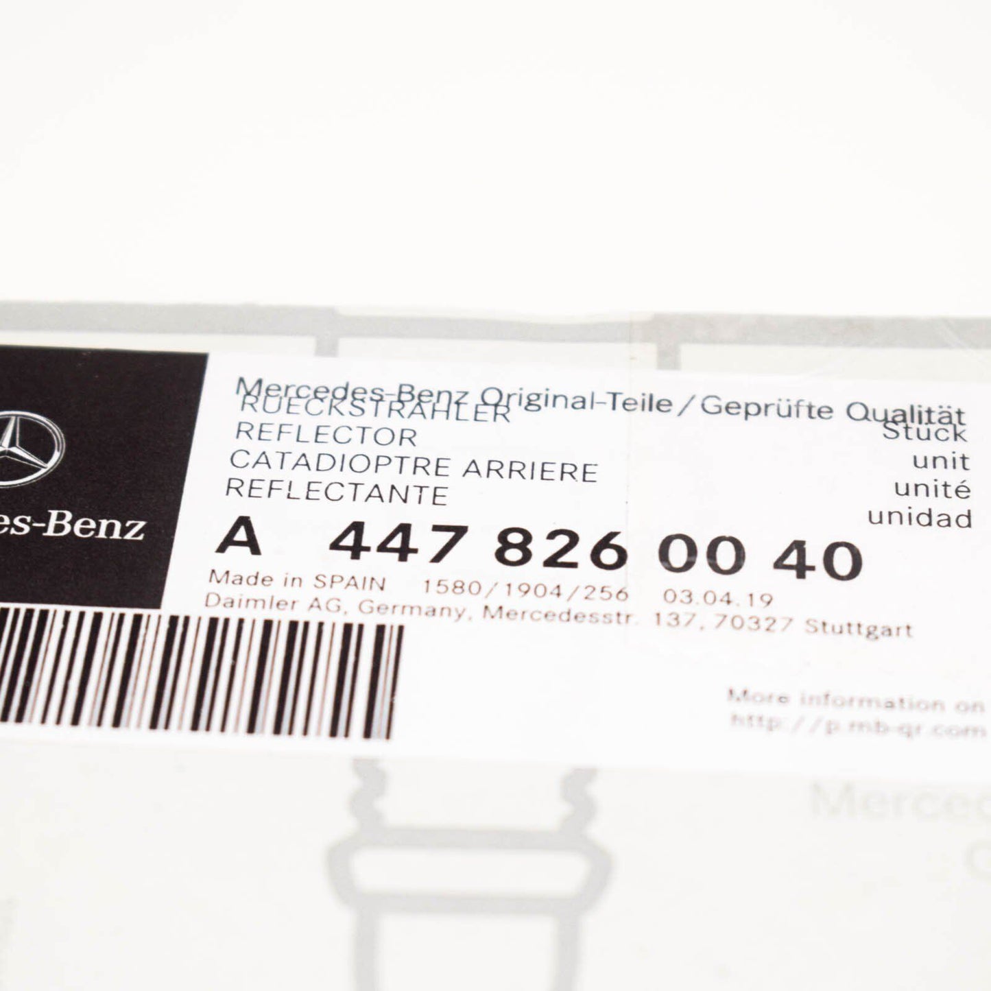 NEW MERCEDEDS BENZ VITO W447 REAR BUMPER LEFT REFLECTOR A4478260040 ORIGINAL
