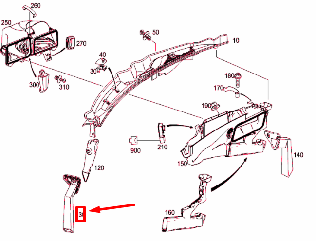NEW MERCEDES-BENZ C W204 LEFT WATER DRAIN FITTING A2048322325 ORIGINAL
