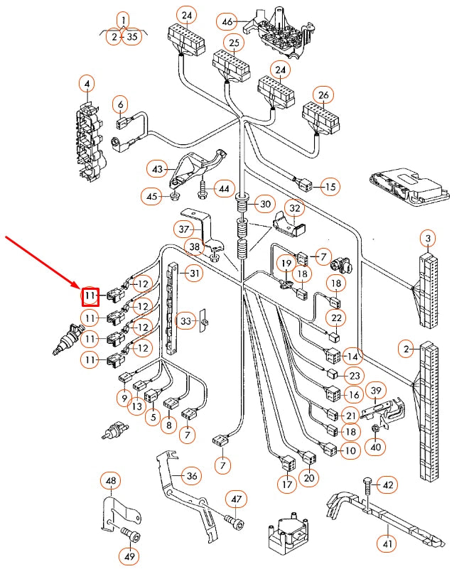 NEW AUDI A4 B6 FLAT CONTACT HOUSING 2 PIN 06A973722 ORIGINAL