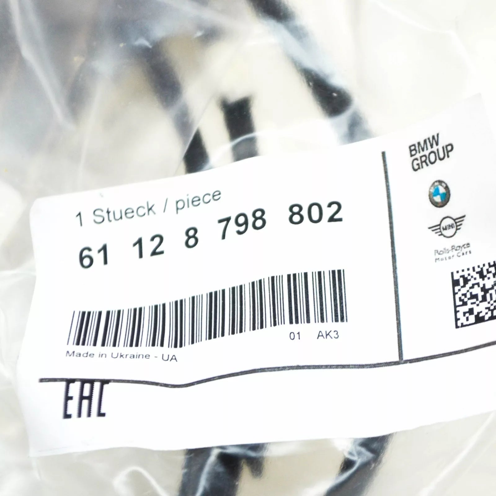 NEW BMW 8 COUPE G15 FRONT BUMPER WIRING HARNESS CABLE LOOM 61128798802 ORIGINAL