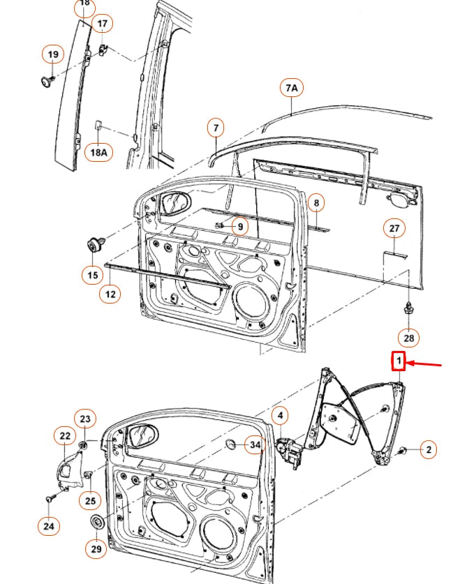 NEW VW JETTA A5 FRONT LEFT DOOR WINDOW REGULATOR 1K5837461B ORIGINAL