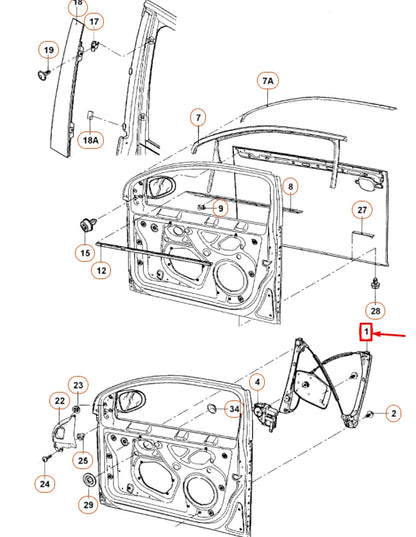 NEW VW JETTA A5 FRONT LEFT DOOR WINDOW REGULATOR 1K5837461B ORIGINAL