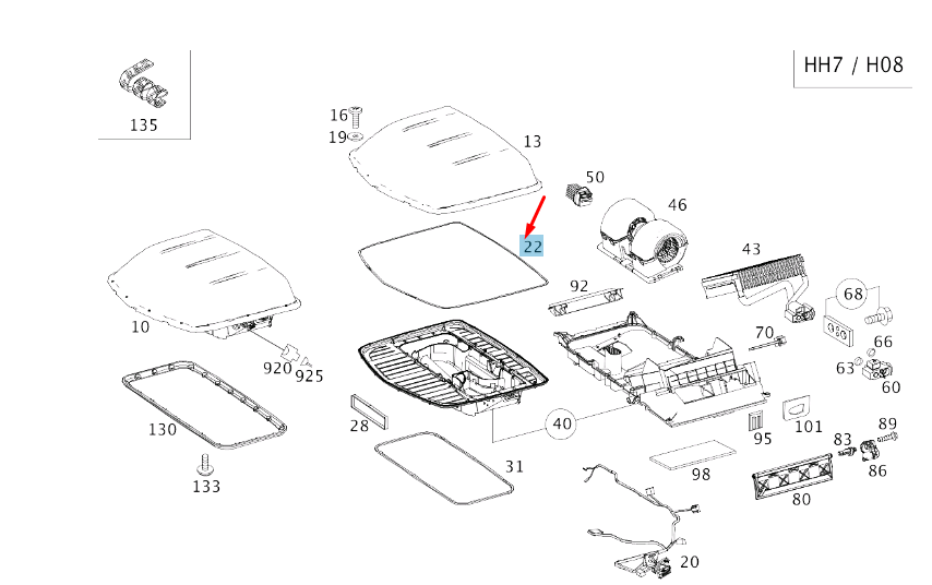 NEW MERCEDES-BENZ SPRINTER W906 ROOF A/C SYSTEM SEALING A0018357698 ORIGINAL