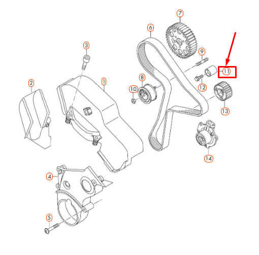 new audi a1 8x timing belt idler pulley 04b109244b original