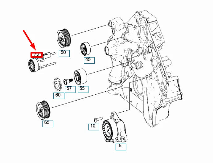 NEW MERCEDES-BENZ ML W164 BELT TIGHTENER SHEAVE PULLEY BEAM A1562020040
