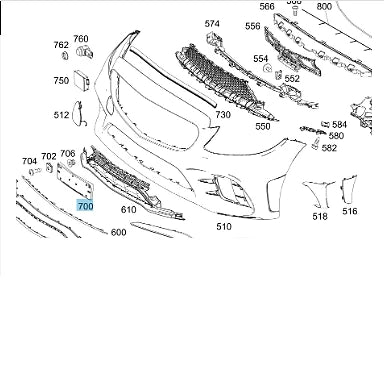 NEW MERCEDES-BENZ C W205 FRONT BUMPER LICENSE HOLDER A2058809802