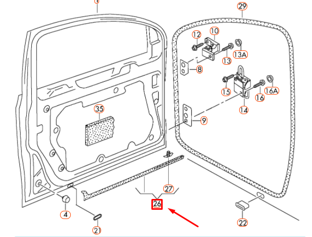 new volkswagen golf mk6 front right outer door seal 5k3837676a original