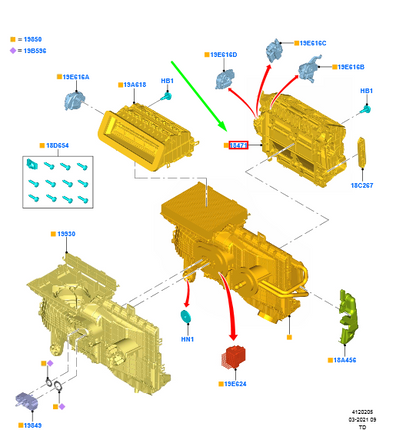 new ford kuga mk3 air plenum chamber assy lhd lx6a-19740-ca 2459949 original