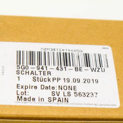 NEW VOLKSWAGEN GOLF MK7 LIGHT CONTROL SWITCH 5G0941431BE WZU
