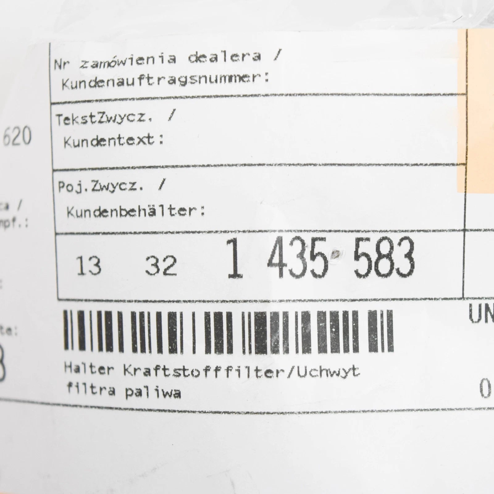 NEW BMW 3 E46 FUEL SUPPLY STRAINER BRACKET 13321435583 1435583 ORIGINAL