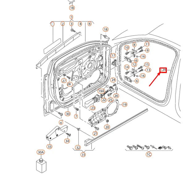 NEW AUDI A6 C7 FRONT DOOR INNER SEAL 4G0831721A ORIGINAL