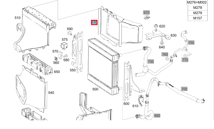NEW MERCEDES-BENZ SL R231 REAR RADIATOR AIR DUCT GUIDE A2315050261 ORIGINAL