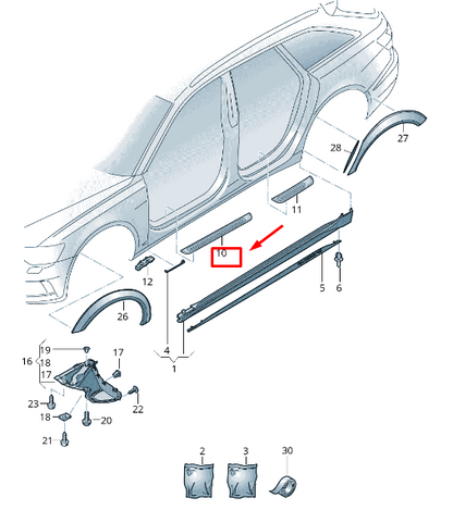 NEW AUDI A6 4A C8 FRONT LEFT SILL TRIM STRIP 4K98533739B9 ORIGINAL