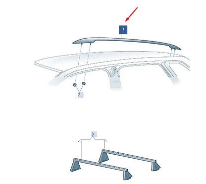 new skoda superb mk3 left side roof rail carrier 3v9860025cgt5 original