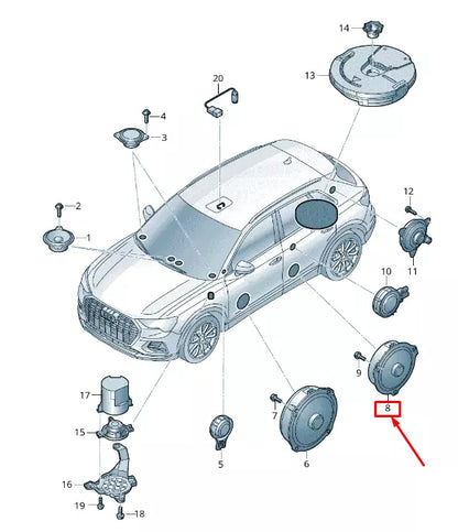 NEW AUDI Q2 GA REAR DOOR BASS LOUDSPEAKER 83A035411A