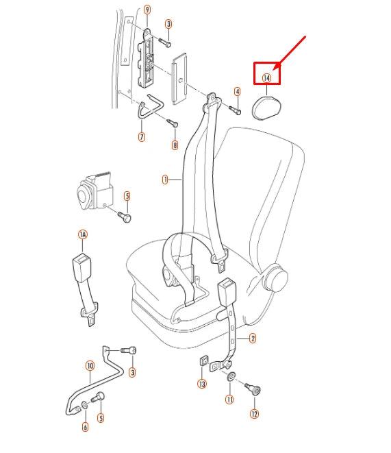 NEW VW BEETLE 9C FRONT SEAT BELT RECEPTACLE COVER CAP 1J0858189CB41