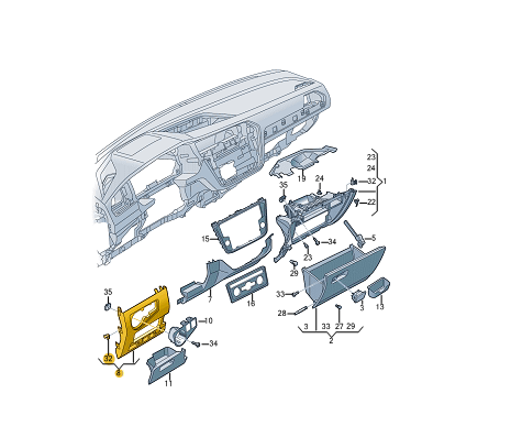 new volkswagen tiguan ad1 instrument panel trim lhd 5nb85836582v original